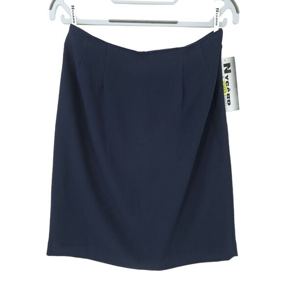Peter Nygard 6P Navy Pencil Skirt Triacetate New - Picture 1 of 7